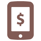 mobile banking on phone icon illustration