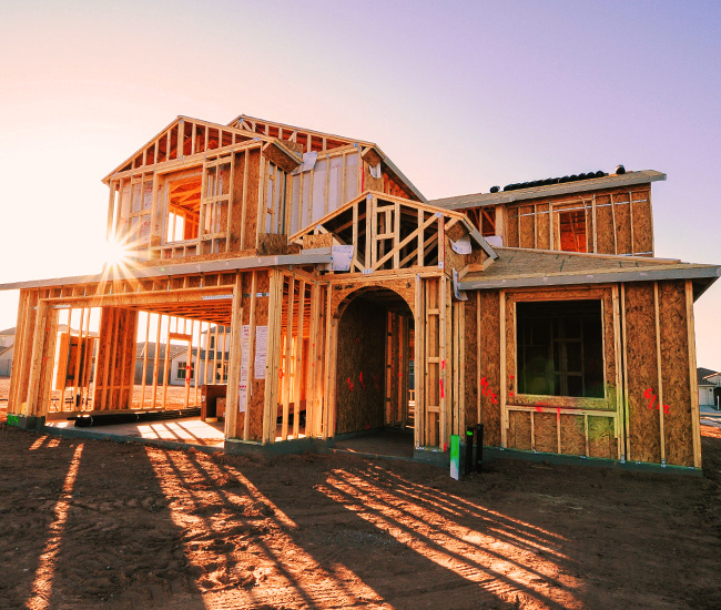 A new home being built.